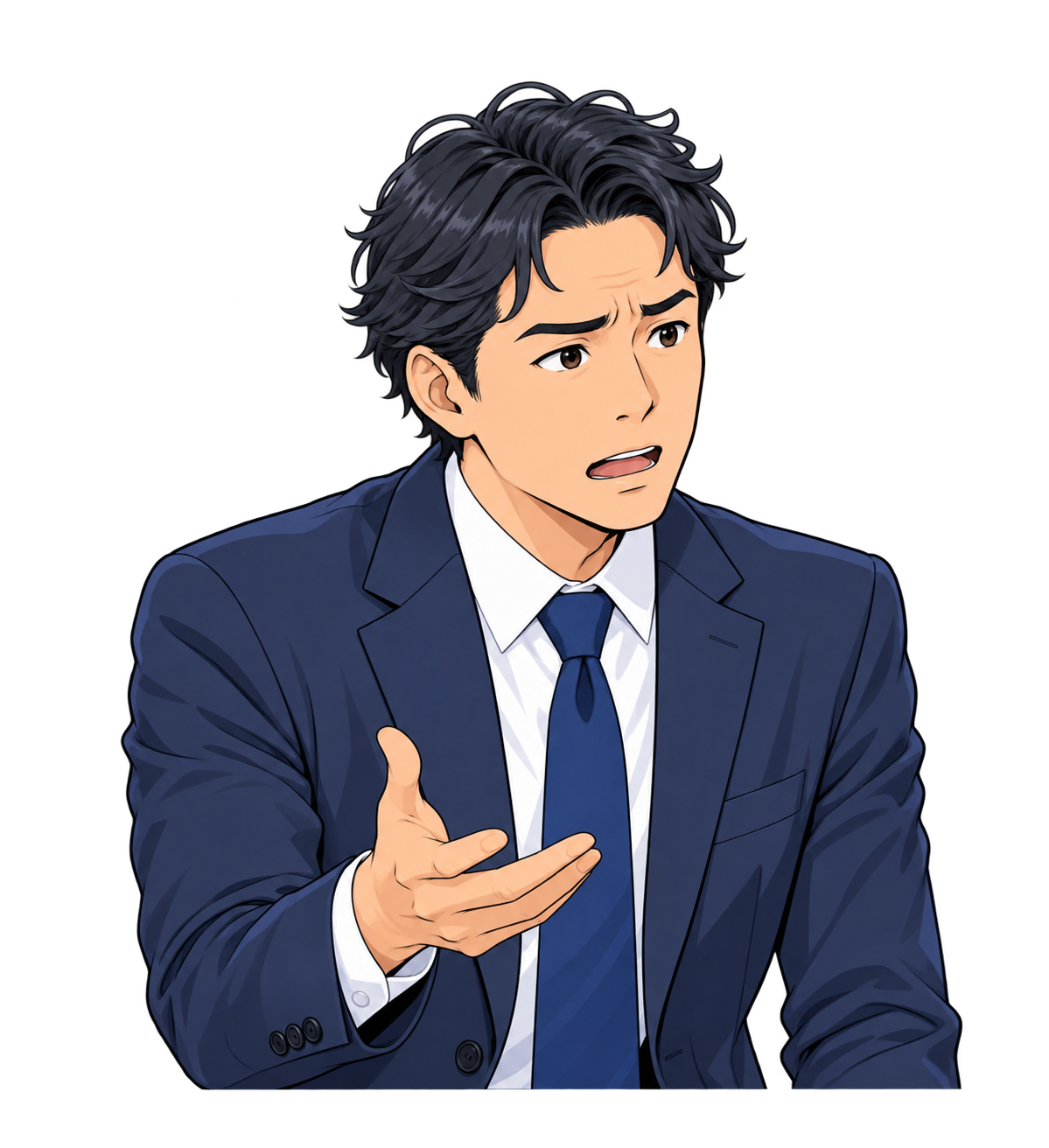 課題を話す経営者